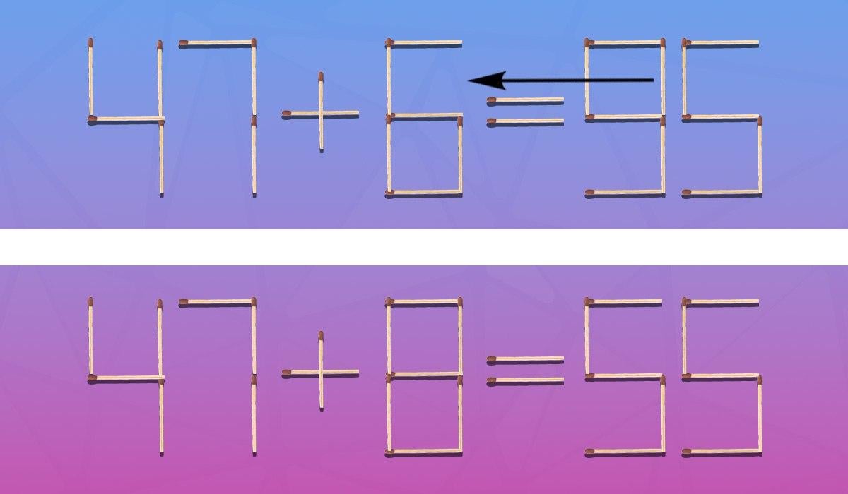 Kterou shodu je třeba přeskládat, aby byla rovnice správná: hádanka pro génie